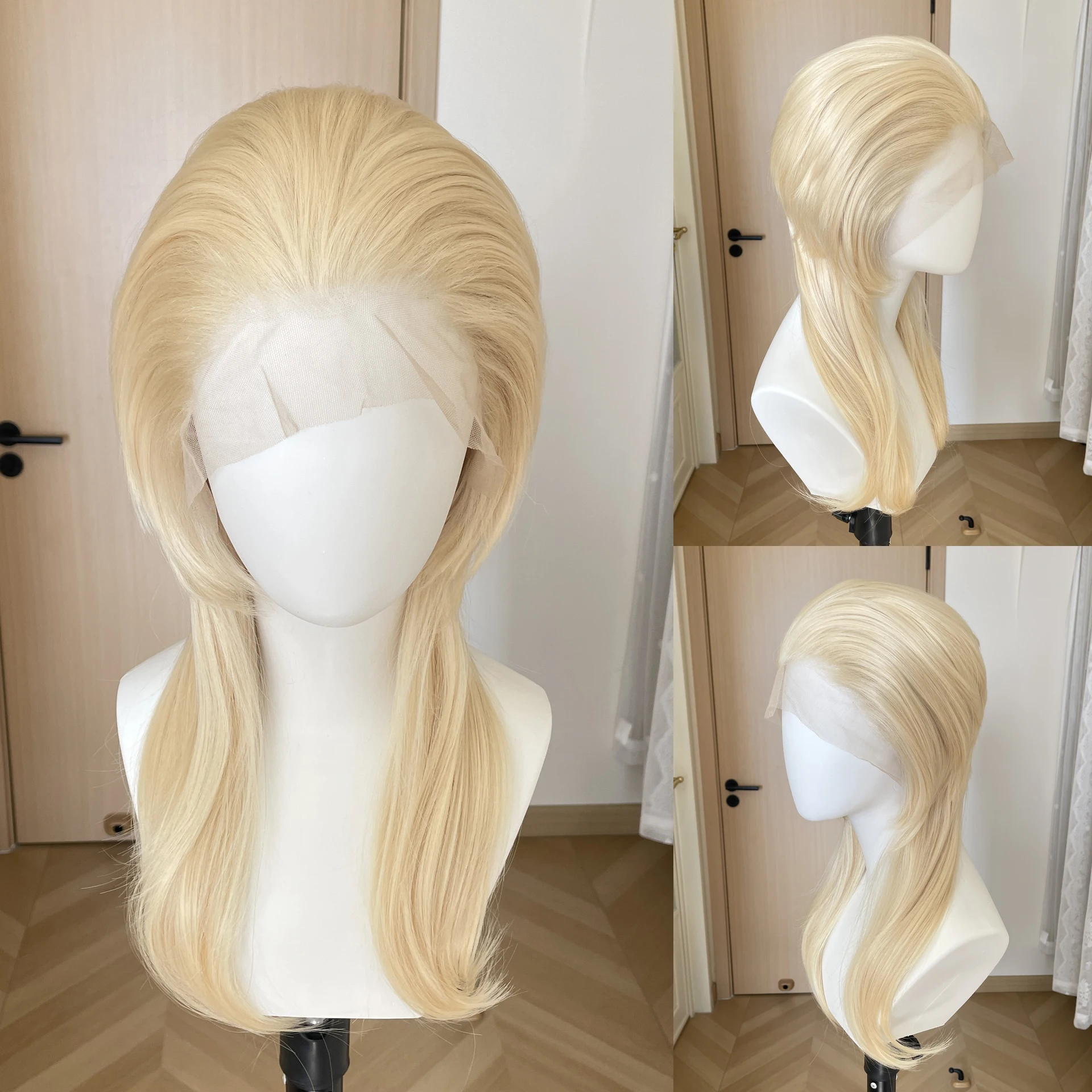 613 Blonde 13x4 Synthetic Lace Front Wigs for Women Shoulder Length Mullet Cosplay Wigs for Men Half Hand Tied Glueless Natural
613 Blonde 13x4 Synthetic Lace Front Wigs for Women Shoulder Length Mullet Cosplay Wigs for Men Half Hand Tied Glueless Natural