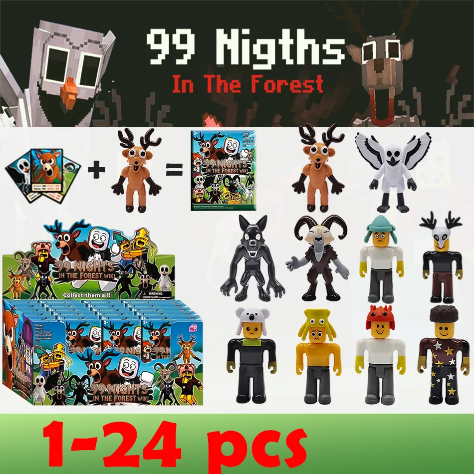 24 шт., игра ужасов, 99 ночей в лесу, слепая коробка, олень, баран, сова, кемпер, периферийные персонажи, фигурки и украшения
24 шт., игра ужасов, 99 ночей в лесу, слепая коробка, олень, баран, сова, кемпер, периферийные персонажи, фигурки и украшения