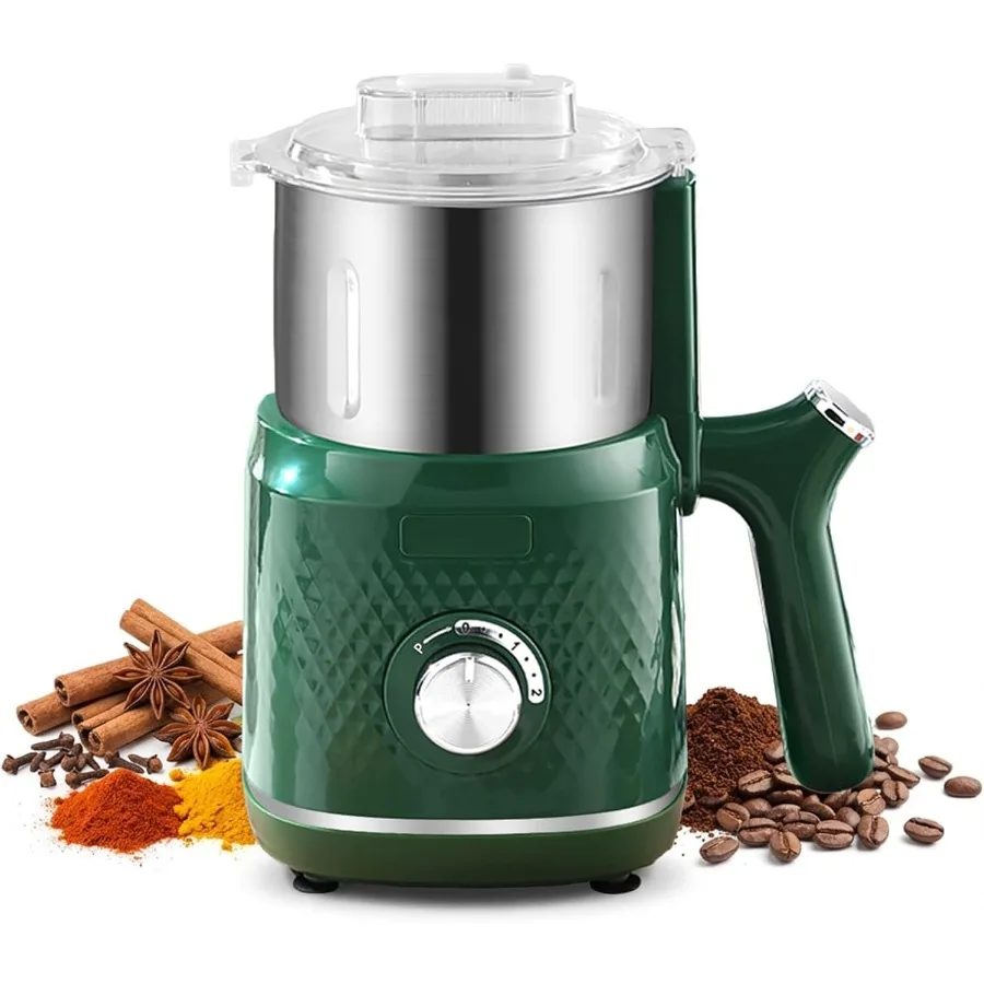 Electric Spice Grinder 800W for Kitchen Green Herb Coffee Grinder for Dry Nuts Grains Seeds Rice Beans Pepper Versatile Grain M
Electric Spice Grinder 800W for Kitchen Green Herb Coffee Grinder for Dry Nuts Grains Seeds Rice Beans Pepper Versatile Grain M