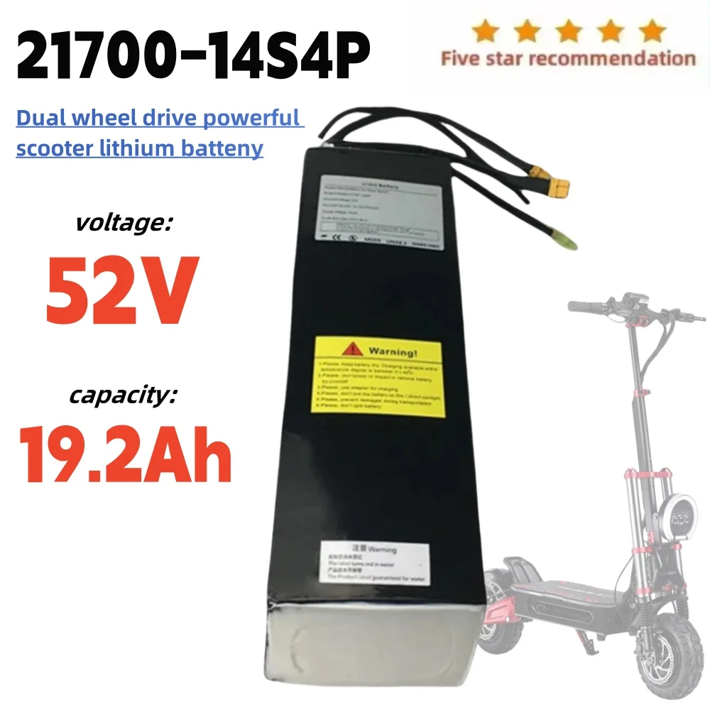 52V 19.2Ah 21700 14S4P Rechargeable Lithium Battery Pack Suitable For Dual Drive Scooter Battery
52V 19.2Ah 21700 14S4P Rechargeable Lithium Battery Pack Suitable For Dual Drive Scooter Battery