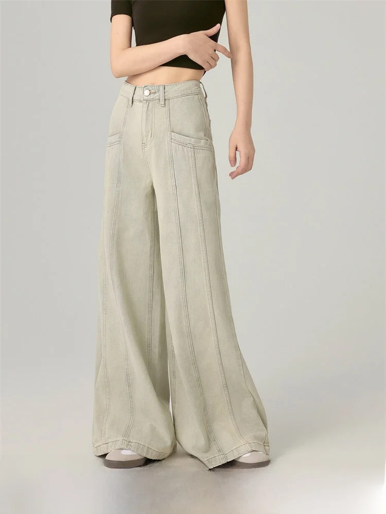 Модные широкие джинсы с пэчворком, универсальные, весна 2024, с высокой талией, однотонные, длинные брюки, бренд CHILL ZOEY
Модные широкие джинсы с пэчворком, универсальные, весна 2024, с высокой талией, однотонные, длинные брюки, бренд CHILL ZOEY