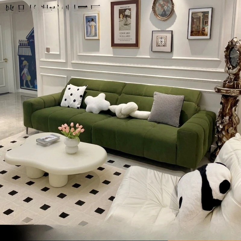 French retro cream wind green velvet fabric sofa living room small apartment straight piano keys small square sofa
French retro cream wind green velvet fabric sofa living room small apartment straight piano keys small square sofa