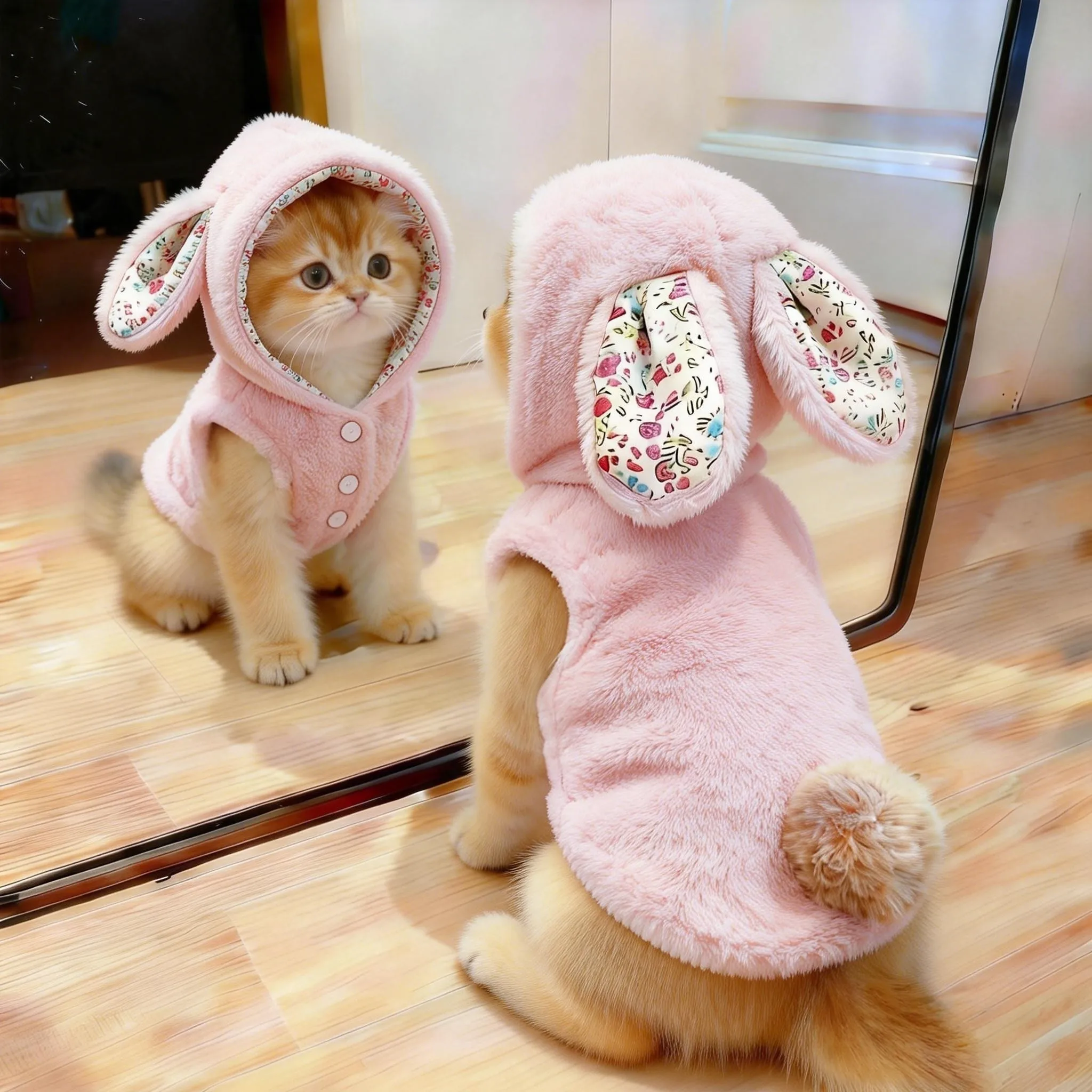 Теплая хлопковая кофта с капюшоном для собак, зимняя одежда для животных, с цветочным принтом кролика, для мелких пород
Теплая хлопковая кофта с капюшоном для собак, зимняя одежда для животных, с цветочным принтом кролика, для мелких пород