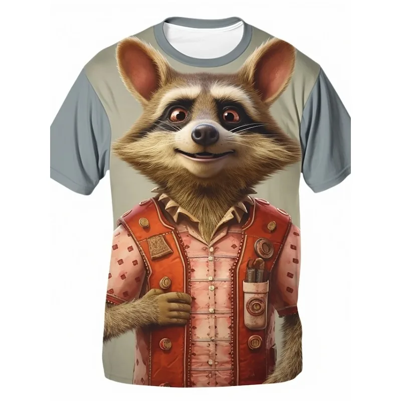 Funny T-Shirt For Men 3d Raccoon Print Tees Animal Pattern Short Sleeve Top Summer Streetwear Oversized Trendy Brand Men Clothes
Funny T-Shirt For Men 3d Raccoon Print Tees Animal Pattern Short Sleeve Top Summer Streetwear Oversized Trendy Brand Men Clothes