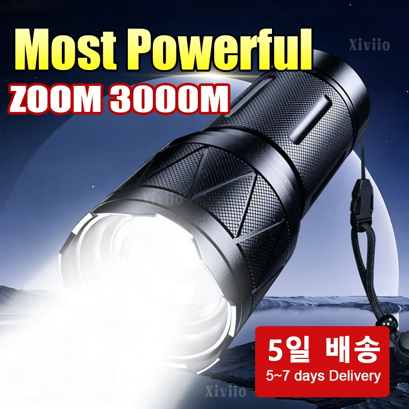 12000LM Super Powerful Flashlights Strong Light Rechargeable Telescopic Zoom 3000M Ultra Powerful Flashlight Camping Hunting
12000LM Super Powerful Flashlights Strong Light Rechargeable Telescopic Zoom 3000M Ultra Powerful Flashlight Camping Hunting