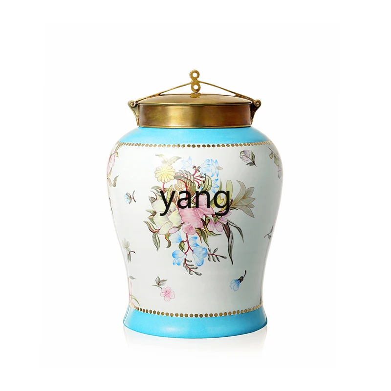 Yjq Painted Jar with Cover Home Decorations Living Room Console Storage Jar Furnishings
Yjq Painted Jar with Cover Home Decorations Living Room Console Storage Jar Furnishings
