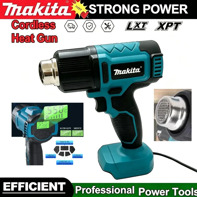 Makita 18V Cordless Heat Gun – Max 550°C Shrink Film, Wireless Rechargeable Hot Air Baking Gun Tool for Soldering & Drying
Makita 18V Cordless Heat Gun – Max 550°C Shrink Film, Wireless Rechargeable Hot Air Baking Gun Tool for Soldering & Drying
