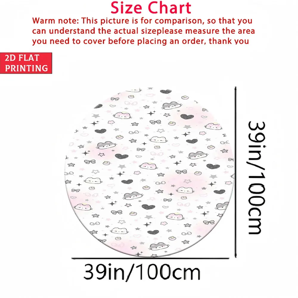 Мягкий круглый коврик Cinnamoroll Star Heart Print для детской комнаты, 39 дюймов, с милым мультяшным рисунком, нескользящий круглый ковер
Мягкий круглый коврик Cinnamoroll Star Heart Print для детской комнаты, 39 дюймов, с милым мультяшным рисунком, нескользящий круглый ковер