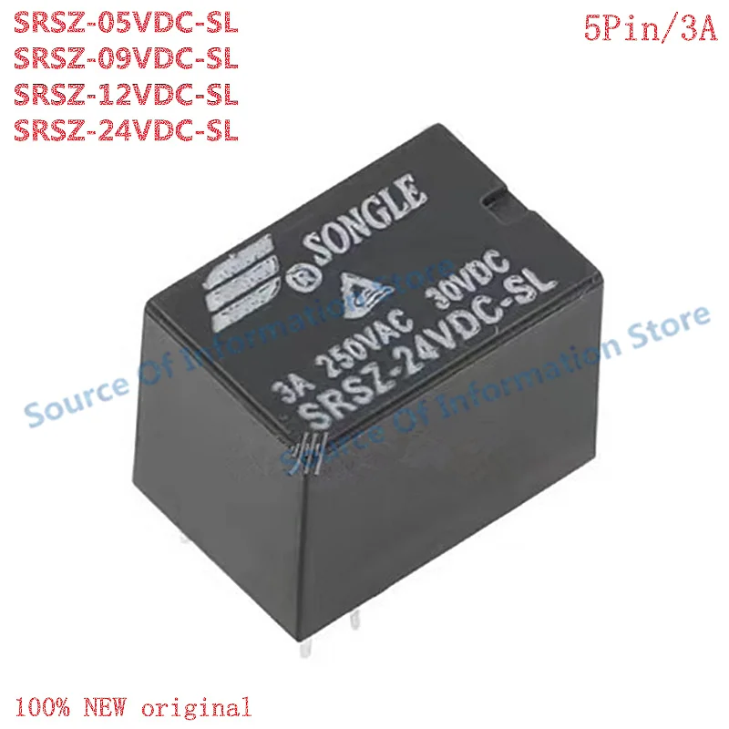 20Pcs Ultra-Compact Signal Relay SRSZ-05/09/12/24VDC-SL 5-Pin 3A for Electronics Market
20Pcs Ultra-Compact Signal Relay SRSZ-05/09/12/24VDC-SL 5-Pin 3A for Electronics Market