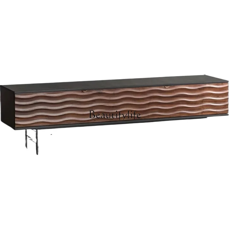 Nordic style creative side cabinet modern storage walnut color living room minimalist TV cabinet
Nordic style creative side cabinet modern storage walnut color living room minimalist TV cabinet