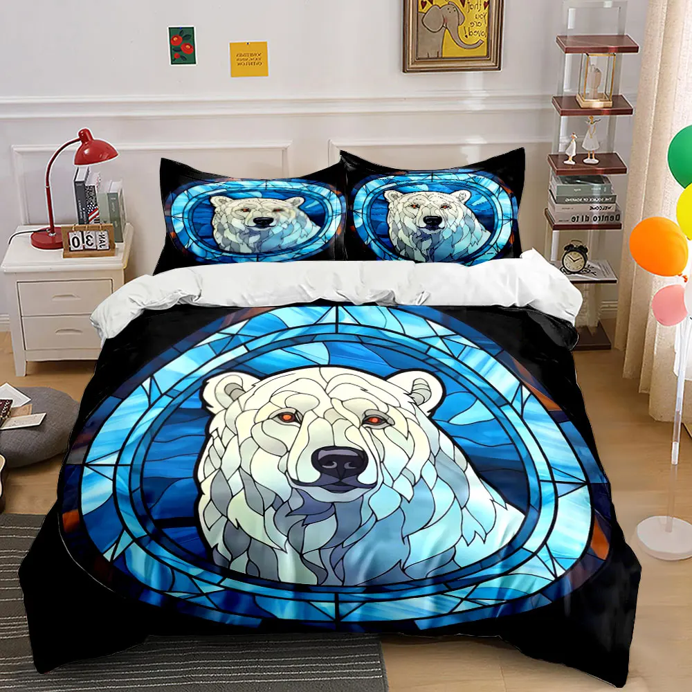 Polar Bear Decorative Art Set Bedding Set with 1 Duvet Cover 2 Pillowcases Single Double King Queen, Gift
Polar Bear Decorative Art Set Bedding Set with 1 Duvet Cover 2 Pillowcases Single Double King Queen, Gift