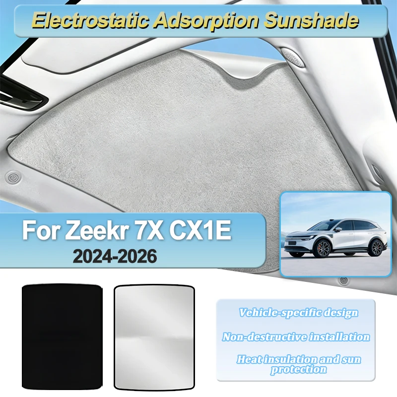 Sunroof Sunshades For Zeekr 7X CX1E 2024 2025 2026 Insulation Electrostatic Adsorption Outdoor Sun Protection Parts Accessories
Sunroof Sunshades For Zeekr 7X CX1E 2024 2025 2026 Insulation Electrostatic Adsorption Outdoor Sun Protection Parts Accessories