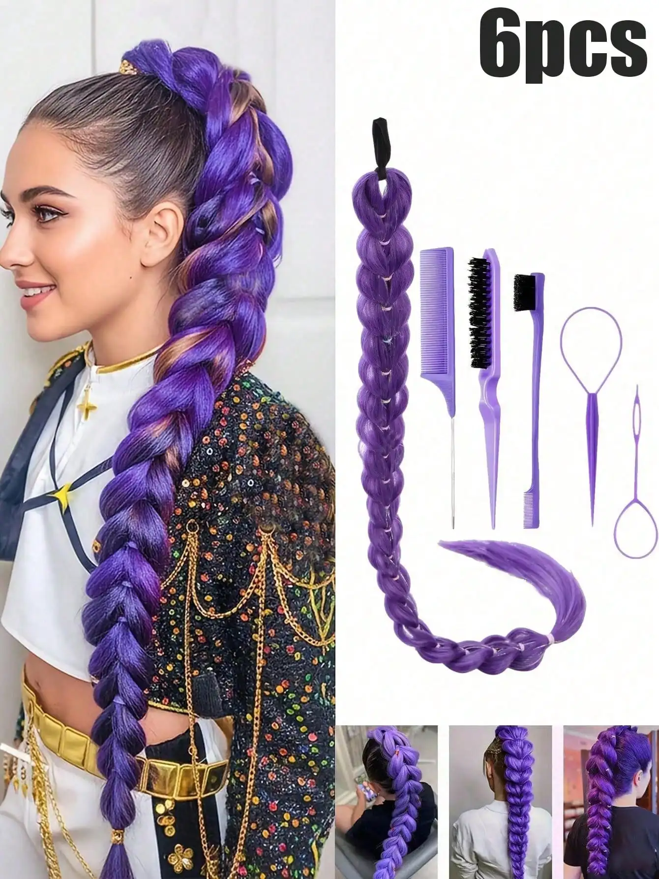 6pcs Professional Hair Brush & Braiding Accessory Set, Includes Combs And Accessories, Suitable For Curly Hairstyles, Great For Party, Daily Wear And Cosplay Looks For Teenagers
6pcs Professional Hair Brush & Braiding Accessory Set, Includes Combs And Accessories, Suitable For Curly Hairstyles, Great For Party, Daily Wear And Cosplay Looks For Teenagers