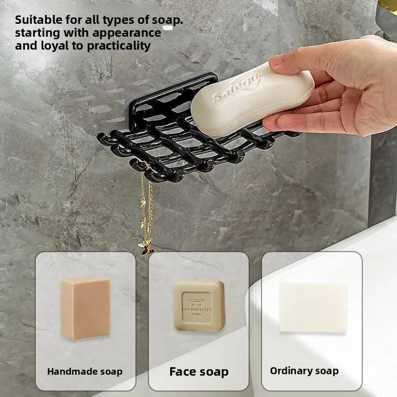 Rattan Soap Dish Draining Soap Box Wall Mounted Non Perforated Multifunctional Bathroom Storage Rack Hook Bathroom Accessories
Rattan Soap Dish Draining Soap Box Wall Mounted Non Perforated Multifunctional Bathroom Storage Rack Hook Bathroom Accessories