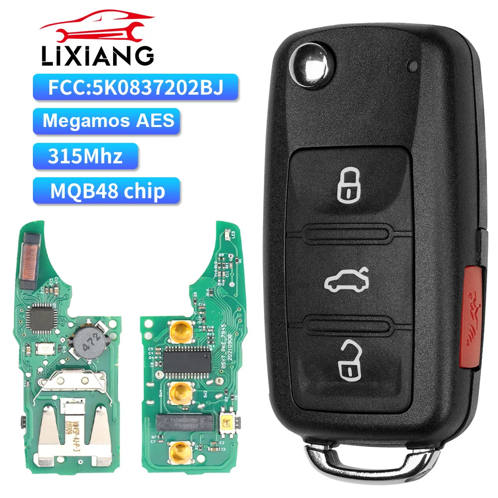 LIXIANG MQB48Chip 3+1Buttons 5K0837202BJ For VW VolksWagen Jetta Passat 315MHz Megamos AES ID88 Flip
LIXIANG MQB48Chip 3+1Buttons 5K0837202BJ For VW VolksWagen Jetta Passat 315MHz Megamos AES ID88 Flip
