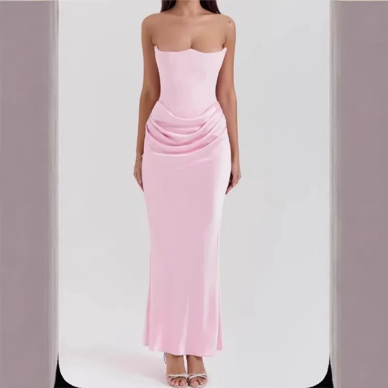 ONE TO WAN Satin Evening Club Party Dresses Women 2026 Summer Strapless Off Shoulder Fishion Ruched Maxi Long Dress Elegant Robe
ONE TO WAN Satin Evening Club Party Dresses Women 2026 Summer Strapless Off Shoulder Fishion Ruched Maxi Long Dress Elegant Robe