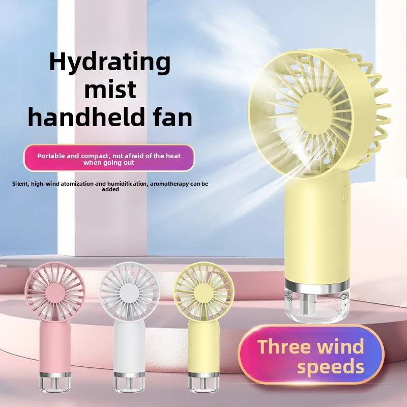 Popular handheld spray fan portable humidification and refrigeration handheld small fan usb rechargeable silent desktop fan
Popular handheld spray fan portable humidification and refrigeration handheld small fan usb rechargeable silent desktop fan