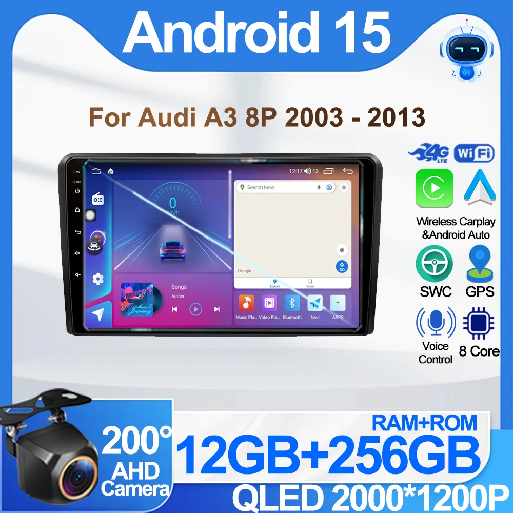 Android 15 Carplay Auto Car Radio For Audi A3 8P 2003-2013 2din Multimedia Player GPS Navigation Audio Stereo DSP 360 Camera 4G
Android 15 Carplay Auto Car Radio For Audi A3 8P 2003-2013 2din Multimedia Player GPS Navigation Audio Stereo DSP 360 Camera 4G