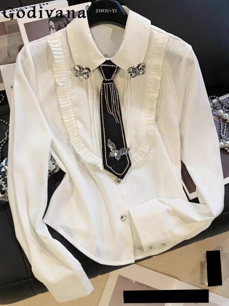 French Chic Three-dimensional Butterfly Sweet Ruffles Shirt Autumn New Fringed Turn-down Collar Long-sleeved White Versatile Top
French Chic Three-dimensional Butterfly Sweet Ruffles Shirt Autumn New Fringed Turn-down Collar Long-sleeved White Versatile Top