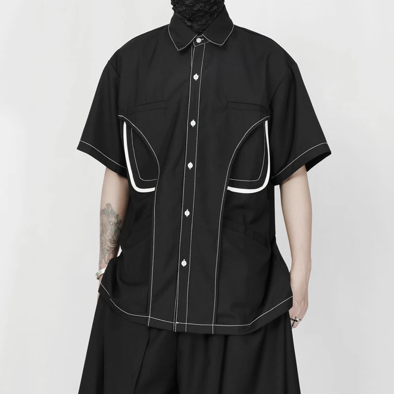Summer new shirts men diablo diablo niche yamamoto wind popular logo line stitching loose shirts with short sleeves
Summer new shirts men diablo diablo niche yamamoto wind popular logo line stitching loose shirts with short sleeves