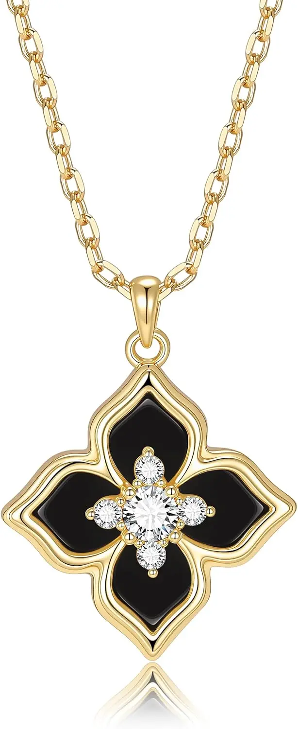 Dainty Four Leaf Clover Pendant Necklace Gold Plated Cubic Zirconia Non Tarnish Lucky Charm Gift for Women
Dainty Four Leaf Clover Pendant Necklace Gold Plated Cubic Zirconia Non Tarnish Lucky Charm Gift for Women