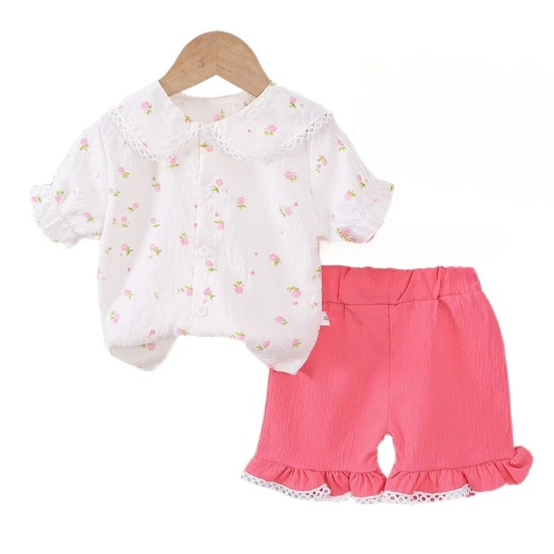 New Summer Baby Clothes Children Girls Short Sleeved Suit Shirt Shorts 2Pcs/Set Kids Clothing Toddler Cute Casual Cotton Costume
New Summer Baby Clothes Children Girls Short Sleeved Suit Shirt Shorts 2Pcs/Set Kids Clothing Toddler Cute Casual Cotton Costume
