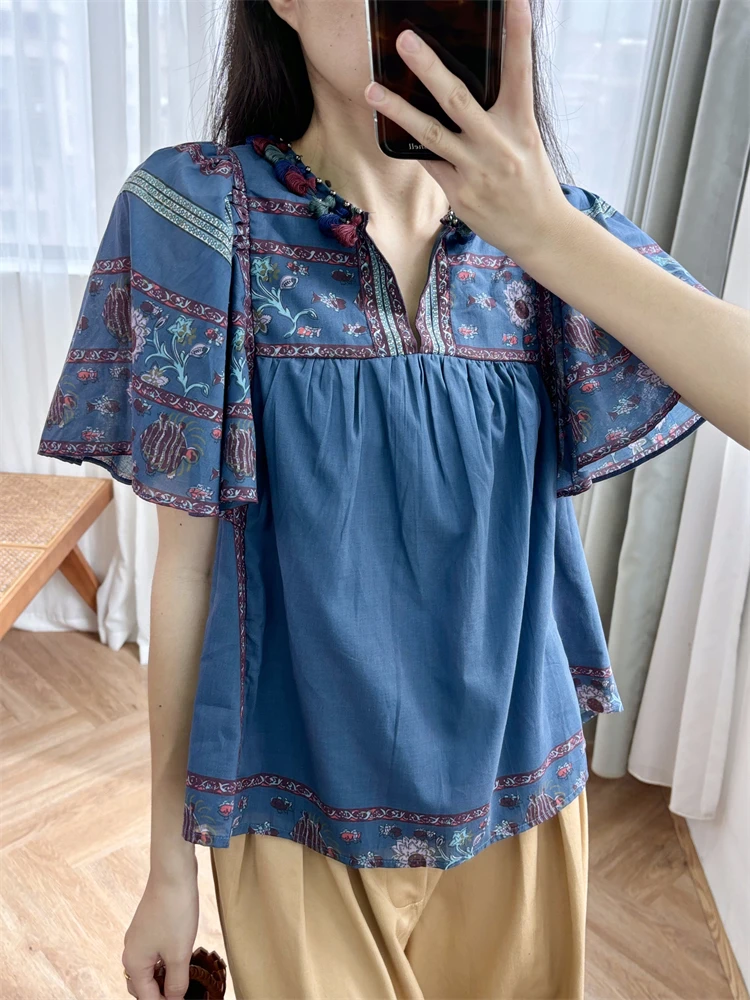 New 2024 High Quality Women Floral Embroidery Shirt Top 100% Cotton V-Neck Vintage Loose Fit High Street Chic Stunning Casual SE
New 2024 High Quality Women Floral Embroidery Shirt Top 100% Cotton V-Neck Vintage Loose Fit High Street Chic Stunning Casual SE