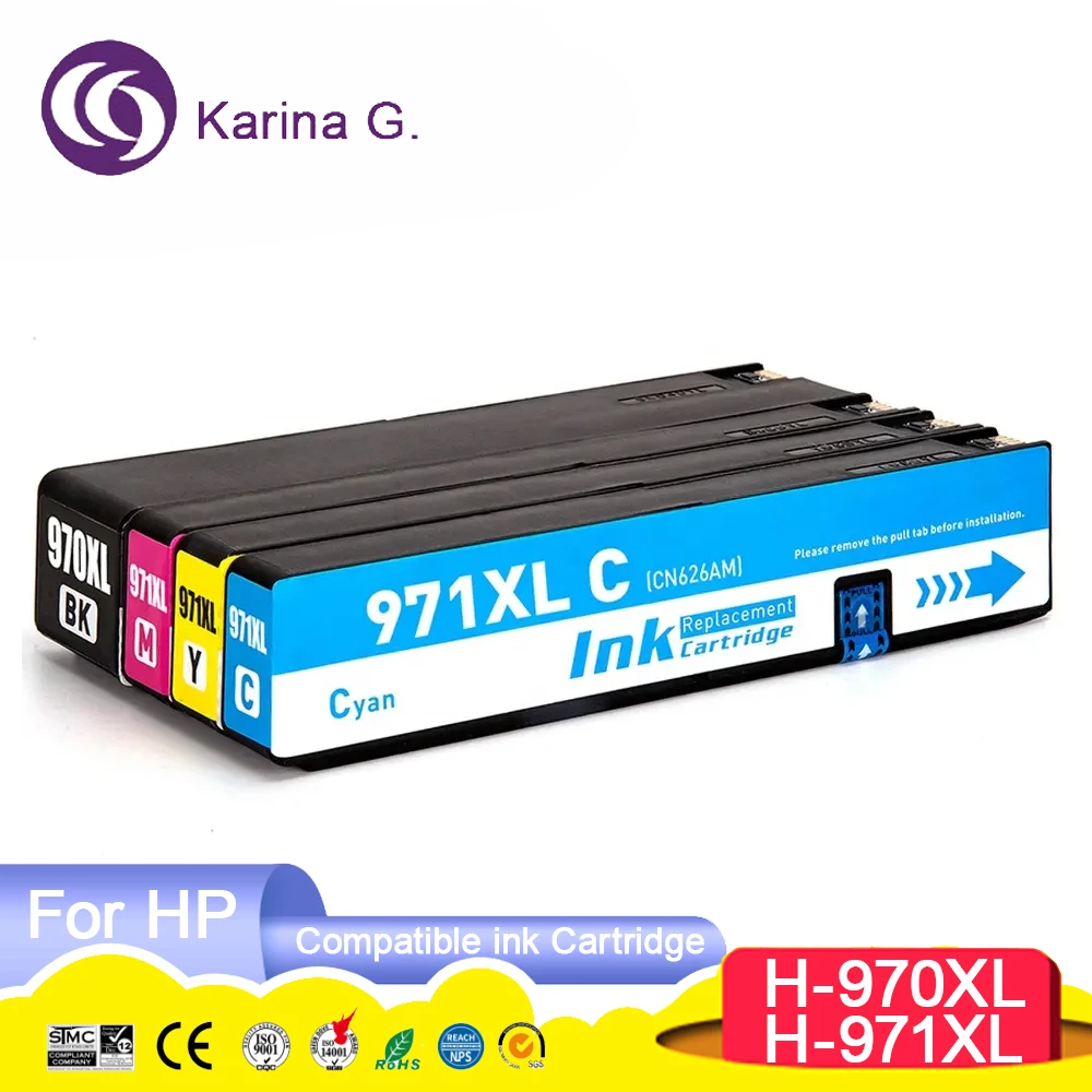 970 970XL 971 971XL Цветной совместимый струйный картридж премиум-класса для HP970 для принтера HP Officejet Pro X451dn X451dw X476dnMFP
970 970XL 971 971XL Цветной совместимый струйный картридж премиум-класса для HP970 для принтера HP Officejet Pro X451dn X451dw X476dnMFP