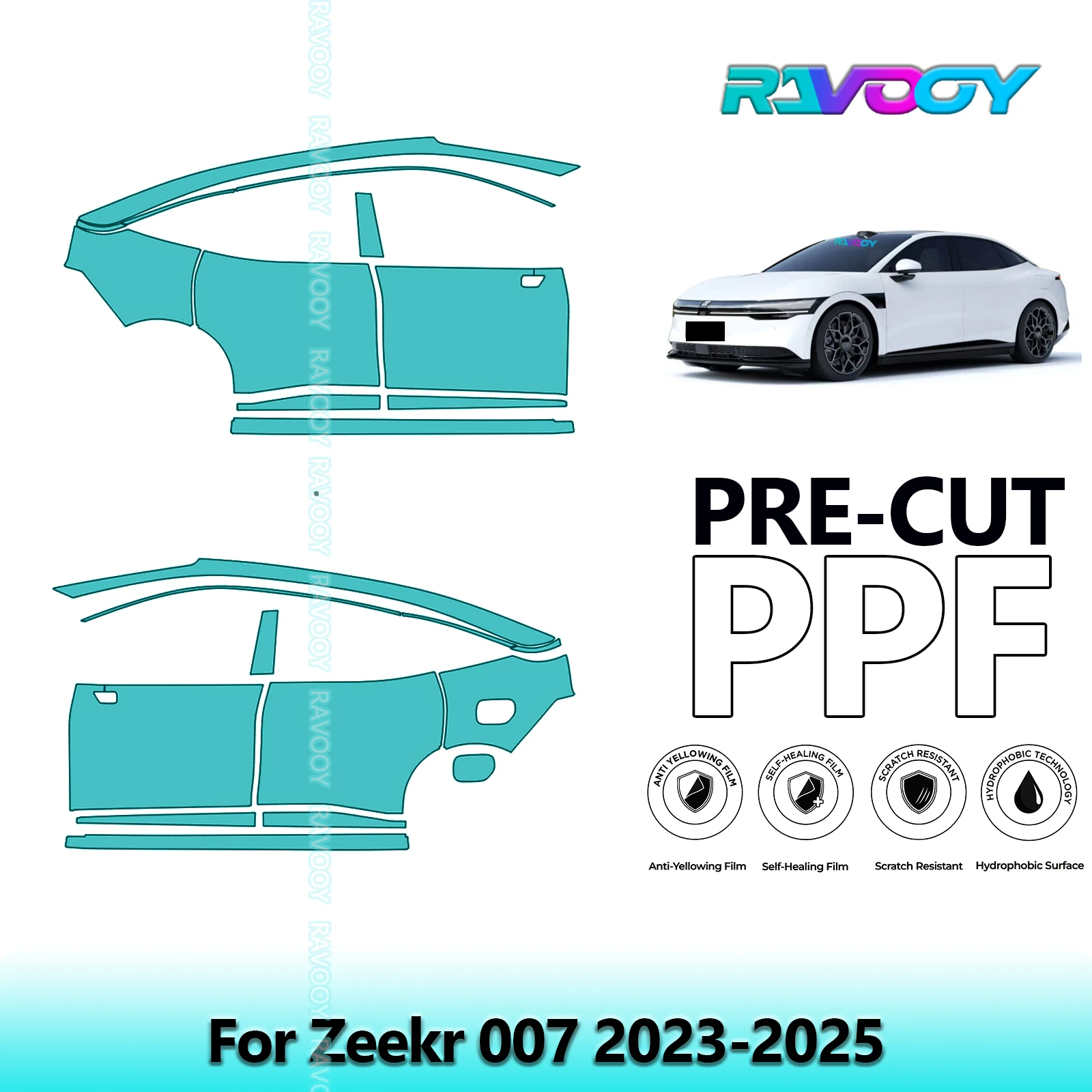 For Zeekr 007 2023-2025 8.5mil Clear Matte Pre-Cut PPF Door & A/B Pillar Kit TPU Paint Protection Film Set
For Zeekr 007 2023-2025 8.5mil Clear Matte Pre-Cut PPF Door & A/B Pillar Kit TPU Paint Protection Film Set