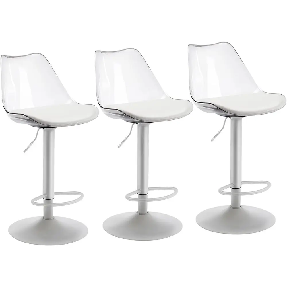 Set of 2 Adjustable Clear Swivel Bar Stools with Leather Upholstery for Kitchen Island and Dining
Set of 2 Adjustable Clear Swivel Bar Stools with Leather Upholstery for Kitchen Island and Dining