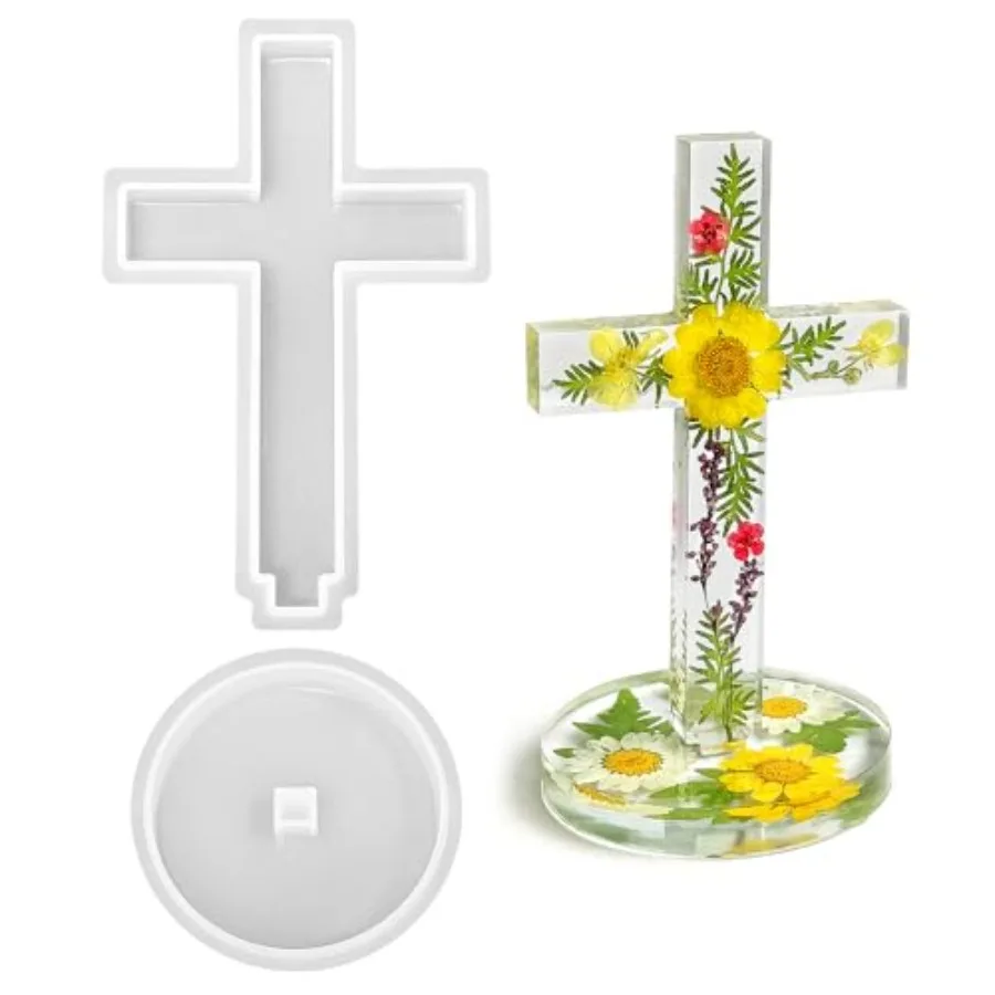 5'' Standing Cross Silicone Mold with Base, Crucifix Mold for Epoxy Resin
5'' Standing Cross Silicone Mold with Base, Crucifix Mold for Epoxy Resin