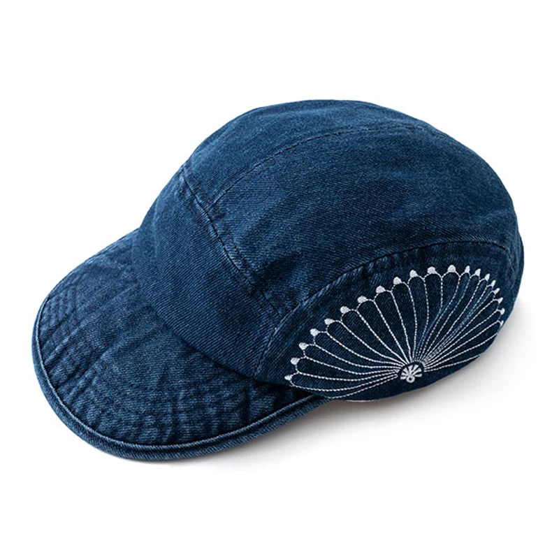 Japanese Retro Washed Denim Visors Hat with Chrysanthemum Embroidery Duckbill Cap
Japanese Retro Washed Denim Visors Hat with Chrysanthemum Embroidery Duckbill Cap