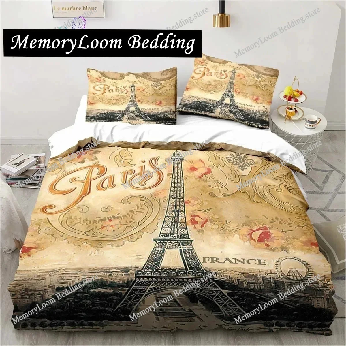 Unique Vintage Paris Eiffel Tower Print Bedding Set: Lightweight & Breathable, Ideal for Everyday Use and Gift Giving.
Unique Vintage Paris Eiffel Tower Print Bedding Set: Lightweight & Breathable, Ideal for Everyday Use and Gift Giving.