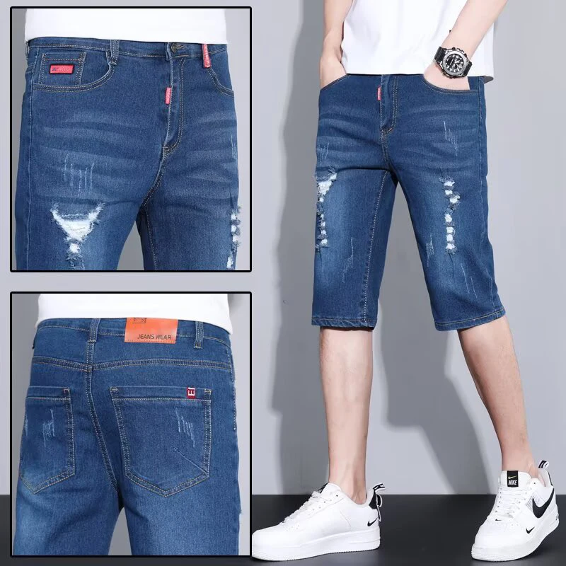 Men Summer Lightweight Denim Shorts Male Loose Straight Leg Knee Length Jeans Comfortable Stretch Narrow Leg Casual Short Pants
Men Summer Lightweight Denim Shorts Male Loose Straight Leg Knee Length Jeans Comfortable Stretch Narrow Leg Casual Short Pants