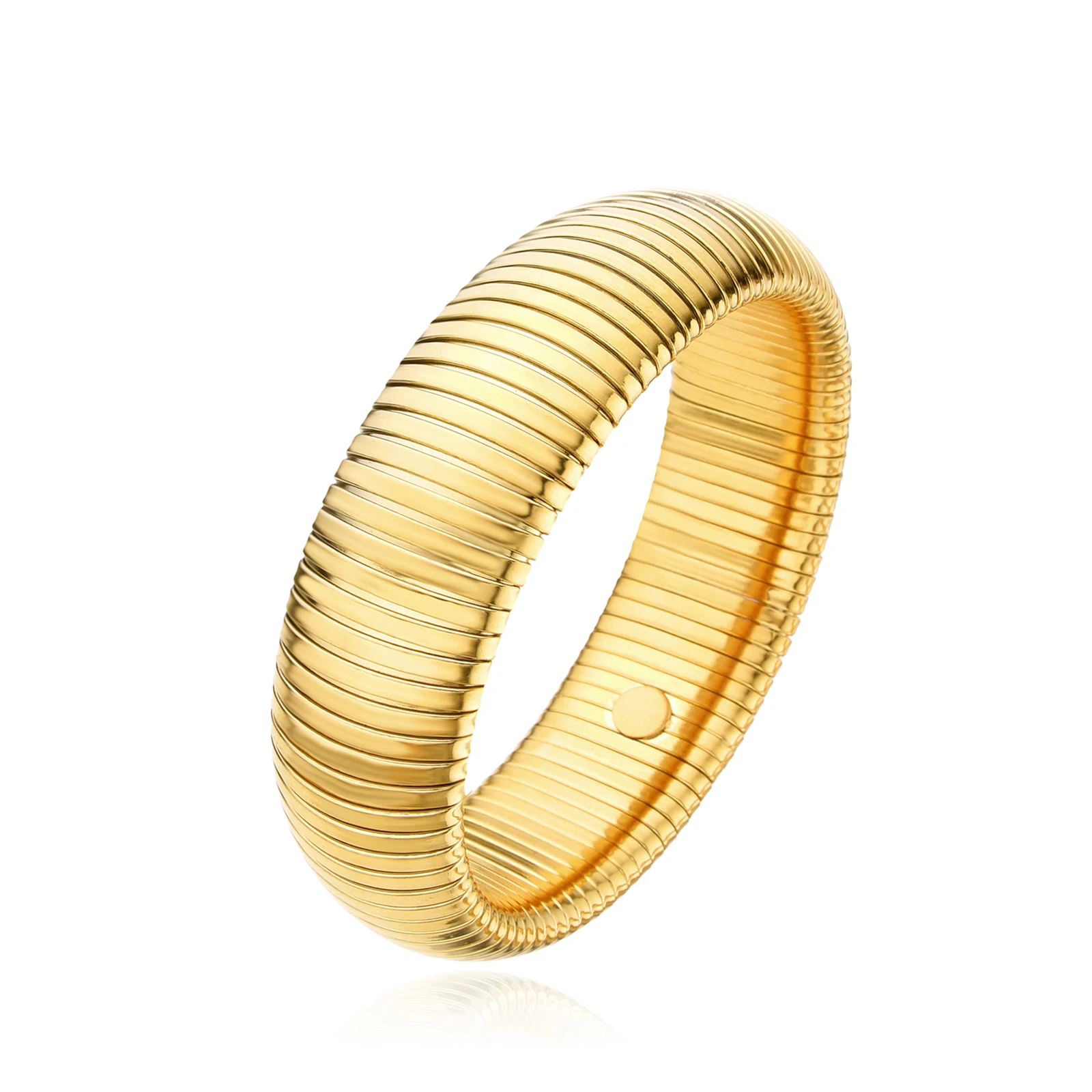 Gold Plated Stretch Snake Wide Bangle for Women,Stainless Steel Tri-tone Interlocking Cobra stretchy Bracelet 20mm
Gold Plated Stretch Snake Wide Bangle for Women,Stainless Steel Tri-tone Interlocking Cobra stretchy Bracelet 20mm