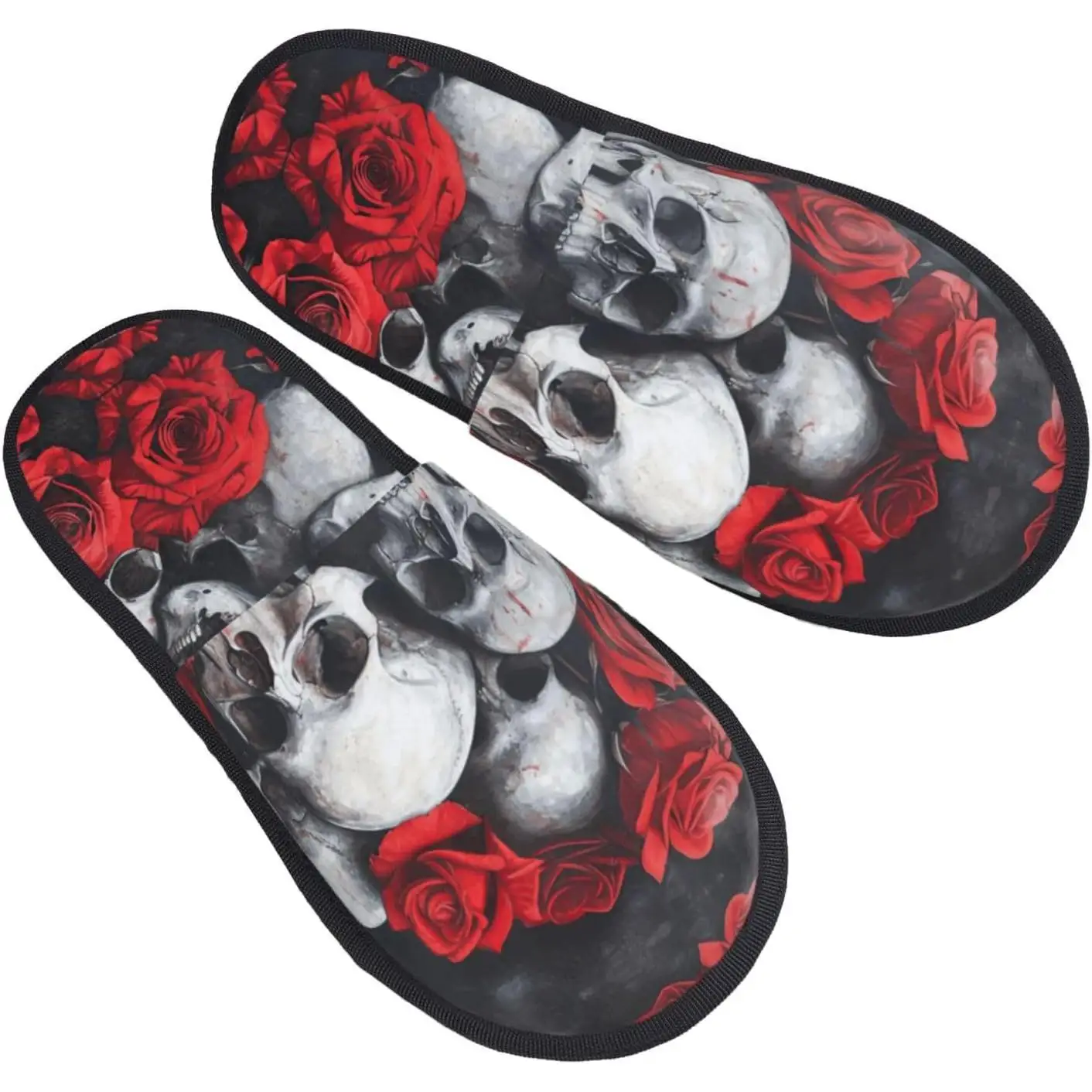 Осенне-зимние нечеткие тапочки с принтом черепа и красной розы, удобная домашняя обувь, портативная обувь для путешествий в отеле, подарки для женщин и мужчин 
Осенне-зимние нечеткие тапочки с принтом черепа и красной розы, удобная домашняя обувь, портативная обувь для путешествий в отеле, подарки для женщин и мужчин