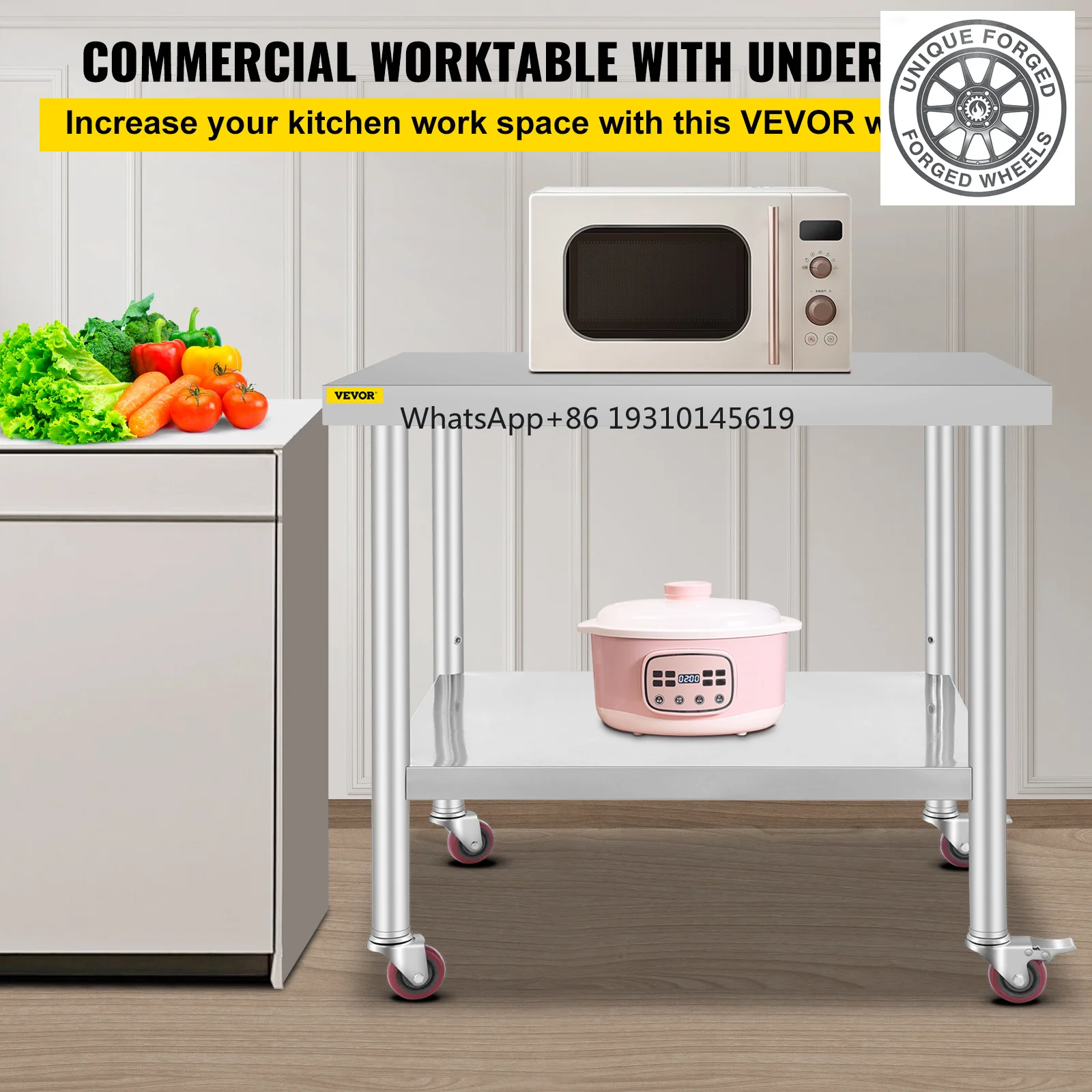 SucceBuy Stainless Steel Kitchen Prep Table With 4 Caster Wheels Backsplash Loads Up to 100KG-300KG for Home Storage Rack Dining
SucceBuy Stainless Steel Kitchen Prep Table With 4 Caster Wheels Backsplash Loads Up to 100KG-300KG for Home Storage Rack Dining