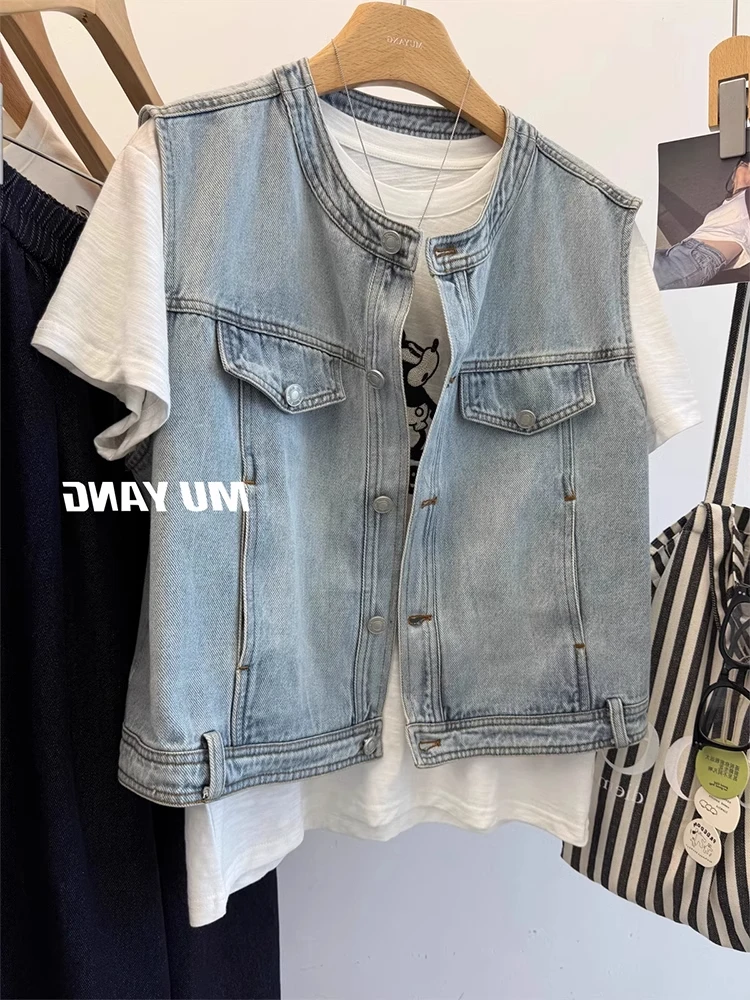 Светло-голубой джинсовый жилет с круглым вырезом для женщин, модный, весенний, бренд Svel Jaet, европейский стиль, маленький размер
Светло-голубой джинсовый жилет с круглым вырезом для женщин, модный, весенний, бренд Svel Jaet, европейский стиль, маленький размер