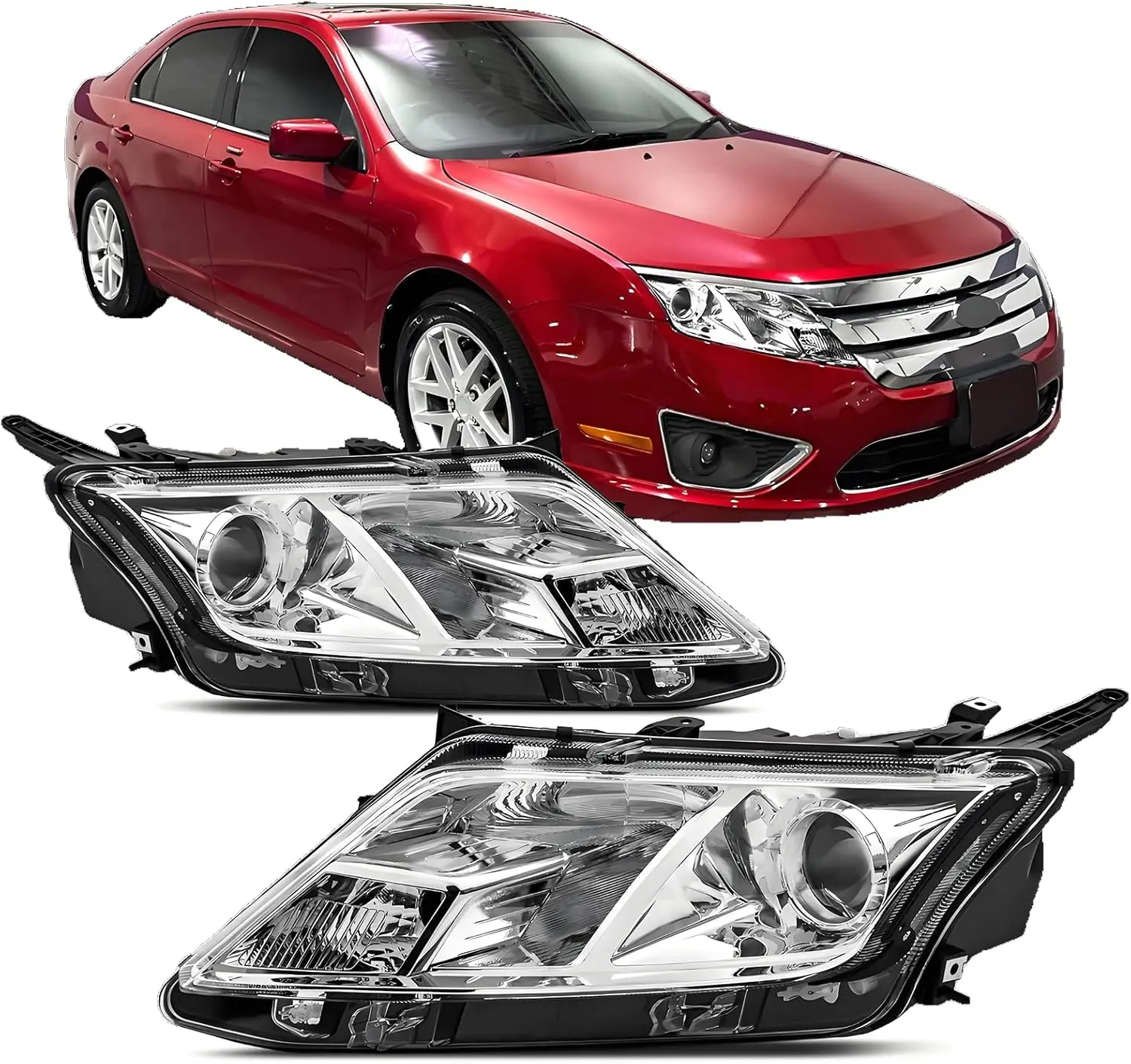 Фара в сборе, совместимая с фарами FORD FUSION 2010 2011 2012, хромированная с прозрачным углом
Фара в сборе, совместимая с фарами FORD FUSION 2010 2011 2012, хромированная с прозрачным углом