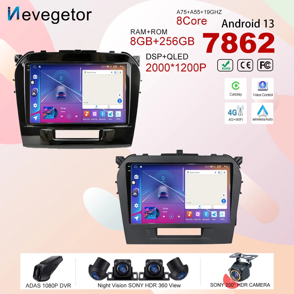 7862 Android13 Car Stereo For Suzuki Vitara 2015-2019 Auto Multimedia Player GPS Navigation QLED Screen 5G Wifi Wireless Carplay
7862 Android13 Car Stereo For Suzuki Vitara 2015-2019 Auto Multimedia Player GPS Navigation QLED Screen 5G Wifi Wireless Carplay