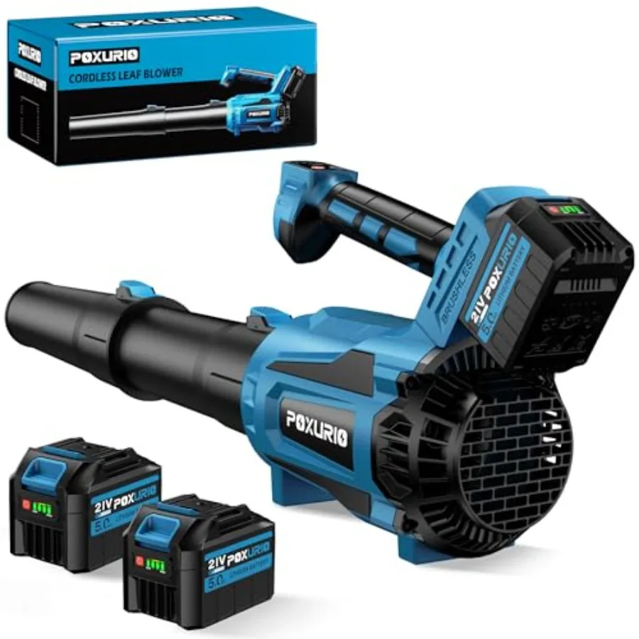 Leaf Blower Cordless 700CFM and 6 Speed Modes 21V Powerful Blowers with 2 x 5.0Ah Batteries and Charger Lightweight Battery Pow
Leaf Blower Cordless 700CFM and 6 Speed Modes 21V Powerful Blowers with 2 x 5.0Ah Batteries and Charger Lightweight Battery Pow