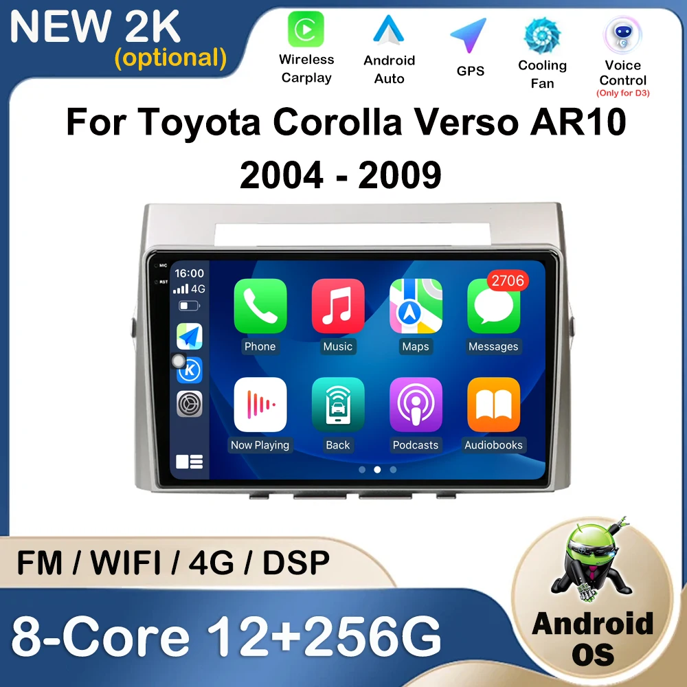 Car Radio Multimedia Video Player For Toyota Corolla Verso AR10 2004 - 2009 Navigation GPS DSP WIFI Bluetooth Wireless Carplay
Car Radio Multimedia Video Player For Toyota Corolla Verso AR10 2004 - 2009 Navigation GPS DSP WIFI Bluetooth Wireless Carplay