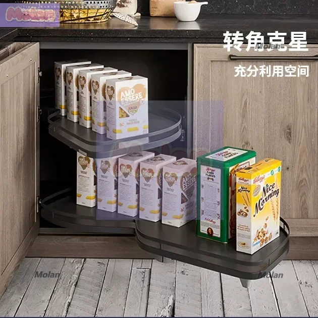 Corner basket seasoning storage cabinet UFO kitchen cabinet Corner rotating basket small double-layer damping rack
Corner basket seasoning storage cabinet UFO kitchen cabinet Corner rotating basket small double-layer damping rack