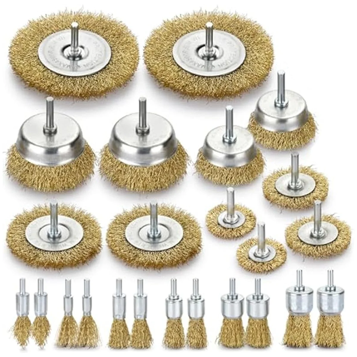 Wire Wheel for Drill-24Pack Brass Wire Wheel Cup Brush and End Brush,Wire Brush Drill Attachments,Wire Brush for Drill
Wire Wheel for Drill-24Pack Brass Wire Wheel Cup Brush and End Brush,Wire Brush Drill Attachments,Wire Brush for Drill