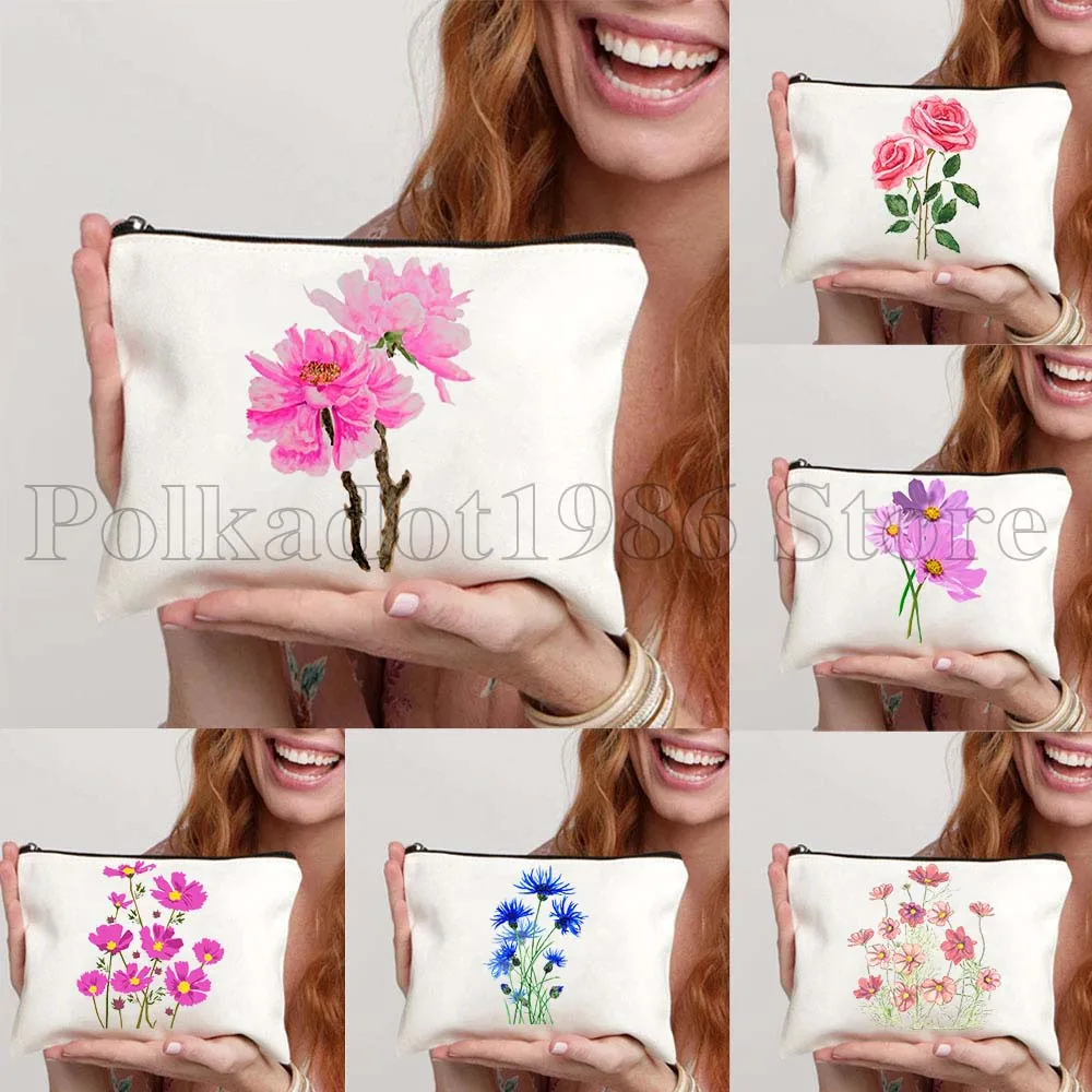 Floral Cosmos Pink Blue Cornflowers Wildflowers Forget Me Hyacinth Flowers Peonies Roses Canvas Cosmetic Makeup Bag Pouch Wallet
Floral Cosmos Pink Blue Cornflowers Wildflowers Forget Me Hyacinth Flowers Peonies Roses Canvas Cosmetic Makeup Bag Pouch Wallet