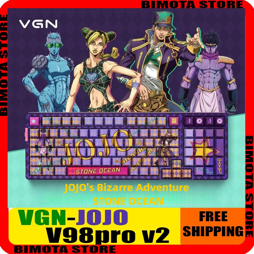 VGN V98proV2 JOJO Mechanical Keyboard Hot Swap Customized Gaming Accessories Gifts Three Mode Gasket 8000mAh RGB Gamer Keyboard
VGN V98proV2 JOJO Mechanical Keyboard Hot Swap Customized Gaming Accessories Gifts Three Mode Gasket 8000mAh RGB Gamer Keyboard
