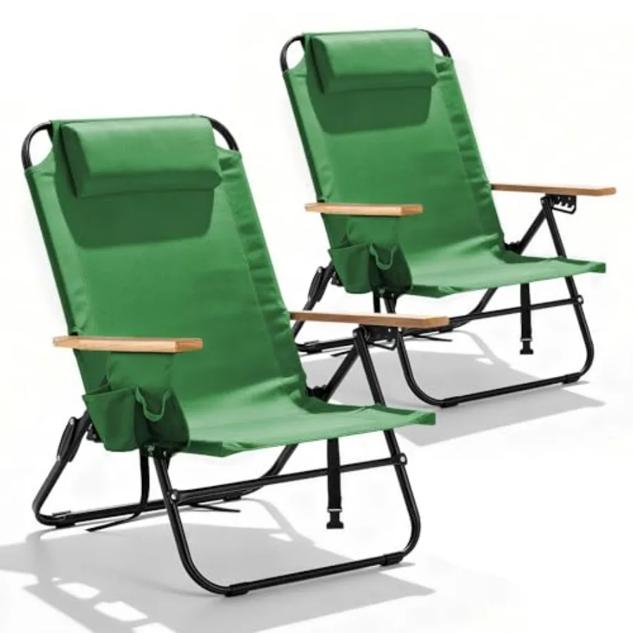 2 Pack Premium 5-Position Reclining Camping Chair - Portable Folding Lightweight Outdoor Chair with Wooden Armrests, Headrest P
2 Pack Premium 5-Position Reclining Camping Chair - Portable Folding Lightweight Outdoor Chair with Wooden Armrests, Headrest P