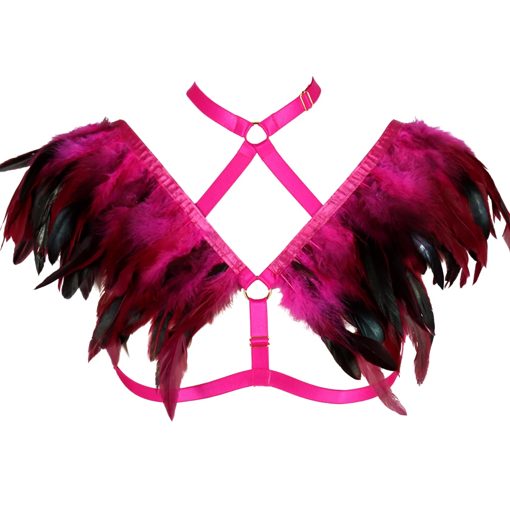 Women Body Harness Bra Sexy Lingerie Straps Feather Wings Shoulder Epaulettes Goth Rave Wear Feather Epaulettes Crop Top Harness
Women Body Harness Bra Sexy Lingerie Straps Feather Wings Shoulder Epaulettes Goth Rave Wear Feather Epaulettes Crop Top Harness
