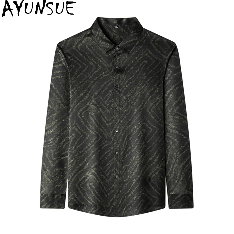 AYUNSUE New Fashion Gauze Silk 90.8% Mulberry Silk Shirts for Man Casual Printed Shirt High Quality Men Long Sleeve Top camisas
AYUNSUE New Fashion Gauze Silk 90.8% Mulberry Silk Shirts for Man Casual Printed Shirt High Quality Men Long Sleeve Top camisas