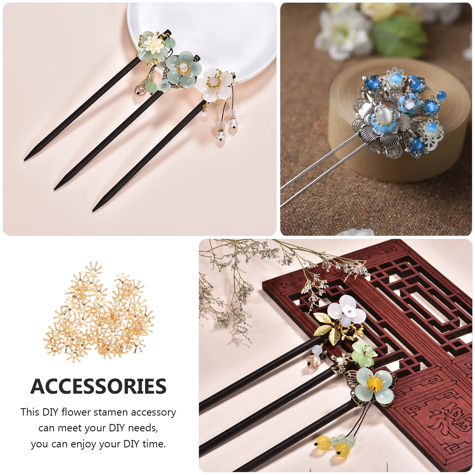 50 Pcs Copper Flower Hair Accessories Hairpin DIY Material Jewelry Pendant Bride Wedding Making Supplies Headdress
50 Pcs Copper Flower Hair Accessories Hairpin DIY Material Jewelry Pendant Bride Wedding Making Supplies Headdress